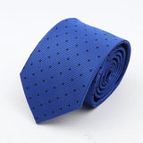 Nouvelle cravate classique à rayures et pois pour homme, jacquard, 7 cm, en polyester, étroite, slim, pour mariage, marié, affaires, costume, chemise, cadeau