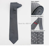 Cravate Huishi 8 cm à pois pour homme, slim, tendance, en polyester et microfibre, à carreaux, pour mariage