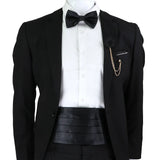 New Fashion Mens Cummerbund Bow Tie Brooch Set Black Red Blue   Waist Seal For Formal Tuxedo Business Suit Dinner Accessories