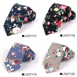 Nouvelle cravate florale pour hommes et femmes, cravate fine en coton pour mariage, cravates décontractées pour hommes, costumes classiques, cravates à imprimé floral