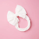 Baby Headband Big Bows For Girls Hair Accessories Jacquard Toddler Wide Headwrap Soft Newborn Hairband Elastic Kids Turban