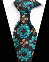 Corbatas de seda tejidas en jacquard con diseño de cachemira a cuadros para hombre, corbatas de 8 cm a rayas para trajes de negocios, bodas y fiestas.