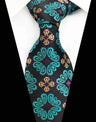 Corbatas de seda tejidas en jacquard con diseño de cachemira a cuadros para hombre, corbatas de 8 cm a rayas para trajes de negocios, bodas y fiestas.