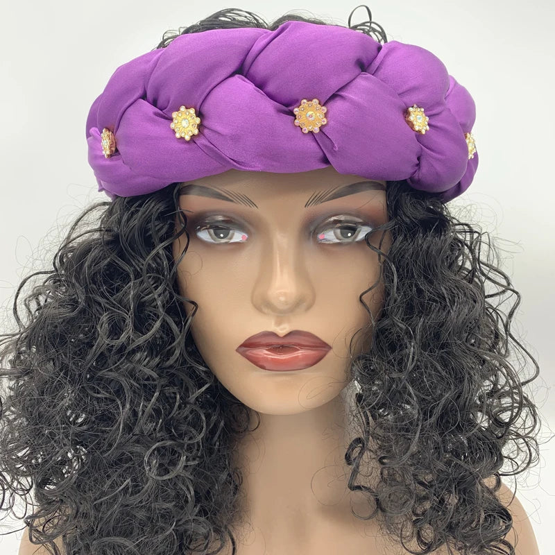 Latest Exaggerated Satin Twist Braids Headband Handmade African Headtie Nigerian Wedding Gele Women Turbans Ladies Head Wraps