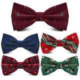 Christmas Bow tie for Men Women Snowmen Christmas Tree Bow knot Pre-tied Adult Silk Jacquard Bowtie Double Fold Cravats Party