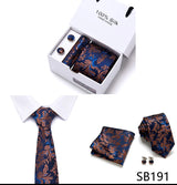 Cravates de marque 100 % soie, coffret cadeau, bureau, homme, classique, fête, mariage, rayées, 7,5 cm, soie, mariage, motif floral, cravate, mouchoir