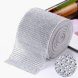Rouleau de rubans en acrylique en forme de diamant, 12 cm x 91,5 cm, tulle cristal scintillant, décoration pour fête, anniversaire, mariage, bouquet, gâteau