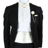 New Fashion Mens Cummerbund Bow Tie Brooch Set Black Red Blue   Waist Seal For Formal Tuxedo Business Suit Dinner Accessories