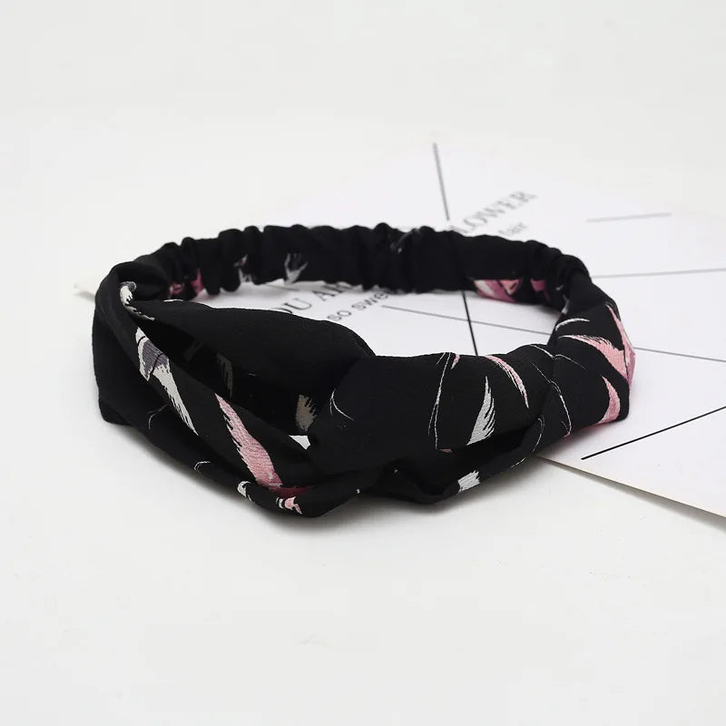 2020 Fashion Bohemian Headband Print Hairbands For Women Girls Vintage Cross Knot Turban Bandanas Headwear Hair Accessories