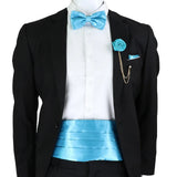 New Fashion Mens Cummerbund Bow Tie Brooch Set Black Red Blue   Waist Seal For Formal Tuxedo Business Suit Dinner Accessories