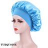 Bonnet de nuit en soie pour femme, noir, rose, violet, avec boucles naturelles bouclées, élastique large et souple, réglable