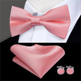 Hi-Tie Nœuds papillon verts de Noël pour hommes Cravate papillon en soie Ensemble de boutons de manchette et mouchoirs pour fête de mariage Nœud papillon uni à carreaux cachemire