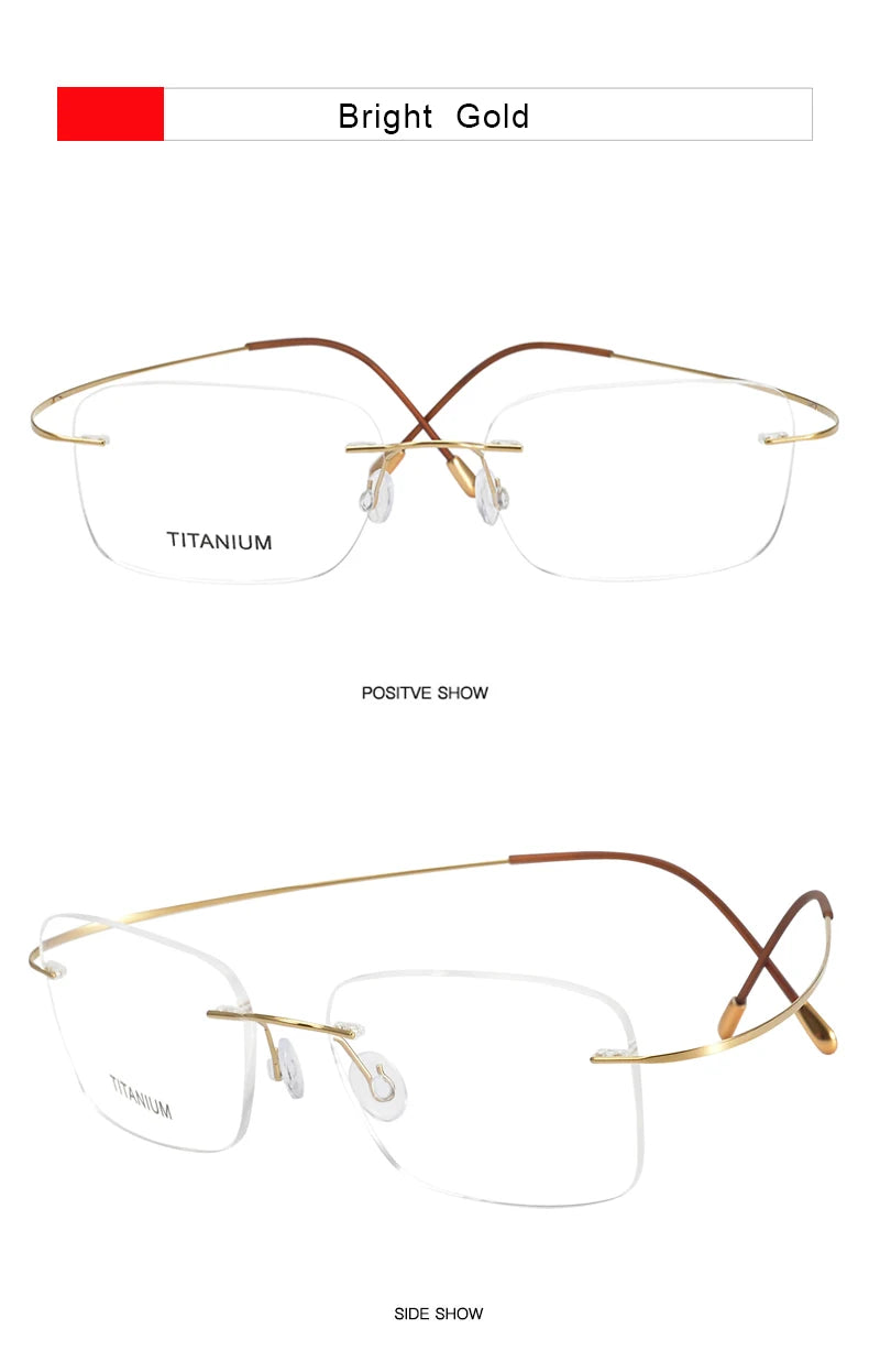 Krasivyy Pure Titanium Rimless Glasses Frame Men Prescription Eyeglasses Germany Women Myopia Optical Frame Screwless Eyewear