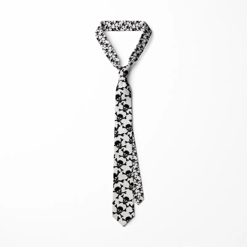 Nouvelle mode crâne punk tendance hommes cravate nouveauté 8 cm mince décontracté chien nylon hommes cravate fête mariage fête accessoires cravate cravate