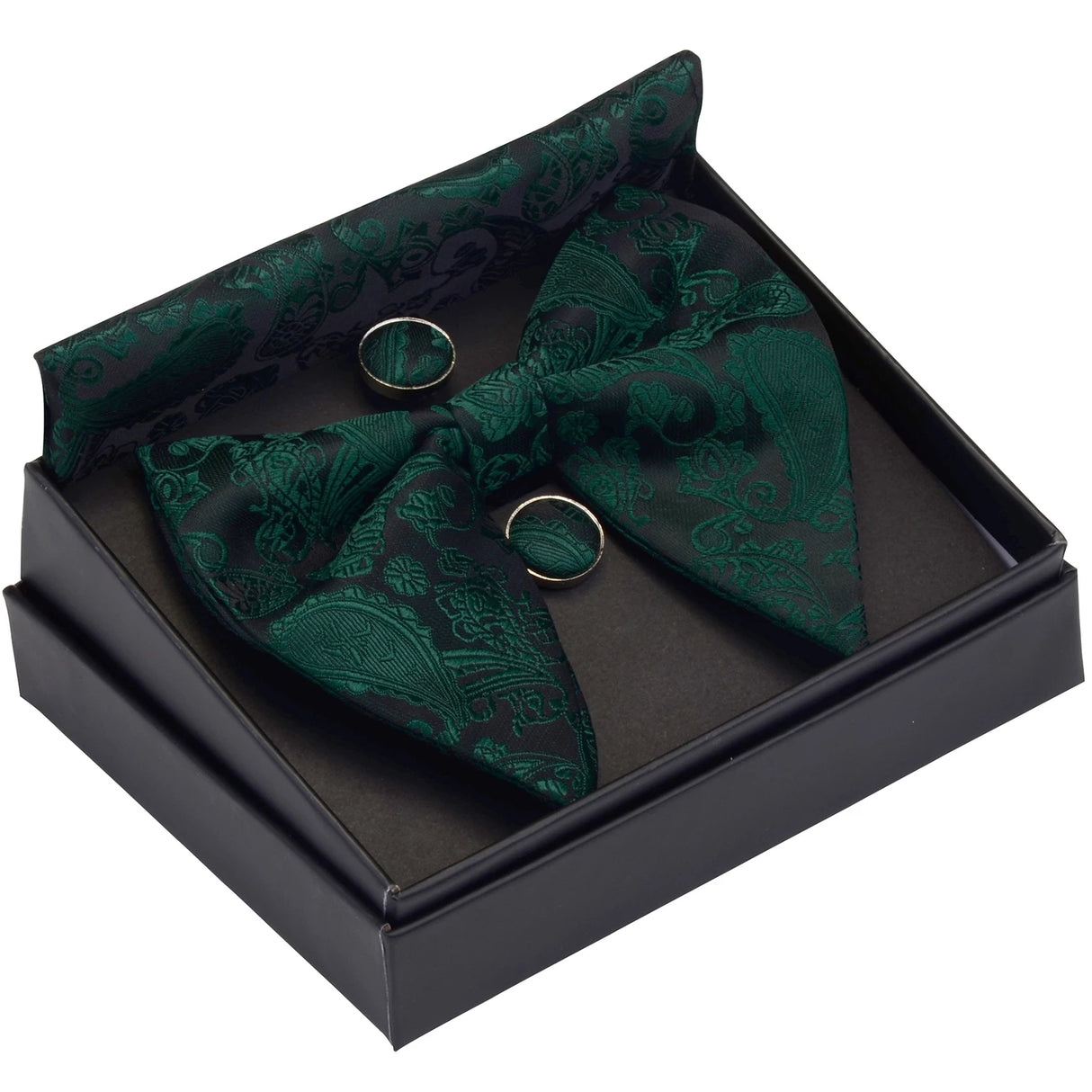 GUSLESON Ensemble de boutons de manchette et pochette pour homme, motif cachemire, bleu, rouge et jaune, avec boîte cadeau, cravate de mariage en soie pour homme