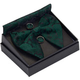 GUSLESON Ensemble de boutons de manchette et pochette pour homme, motif cachemire, bleu, rouge et jaune, avec boîte cadeau, cravate de mariage en soie pour homme