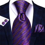 Cravate élégante pour homme, motif cachemire, rayures noires et dorées, en soie, pour mariage, mouchoir, boutons de manchette, pour entreprise, fête, livraison directe