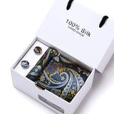 Cravates de marque 100 % soie, coffret cadeau, bureau, homme, classique, fête, mariage, rayées, 7,5 cm, soie, mariage, motif floral, cravate, mouchoir