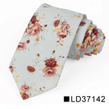 Nouvelle cravate florale pour hommes et femmes, cravate fine en coton pour mariage, cravates décontractées pour hommes, costumes classiques, cravates à imprimé floral