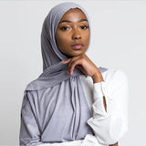 Hijab en jersey solide pour femmes, foulard en coton doux et long, foulard musulman à la mode, turban, bandeau pour femmes