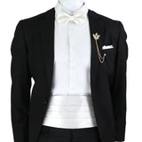 New Fashion Mens Cummerbund Bow Tie Brooch Set Black Red Blue   Waist Seal For Formal Tuxedo Business Suit Dinner Accessories