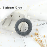 6Pcs/Lot Solid Color Basic Rubber Bands Simple High Elastic Hairband Girls Headwear Headband Fashion Women Gum Hair Accessories