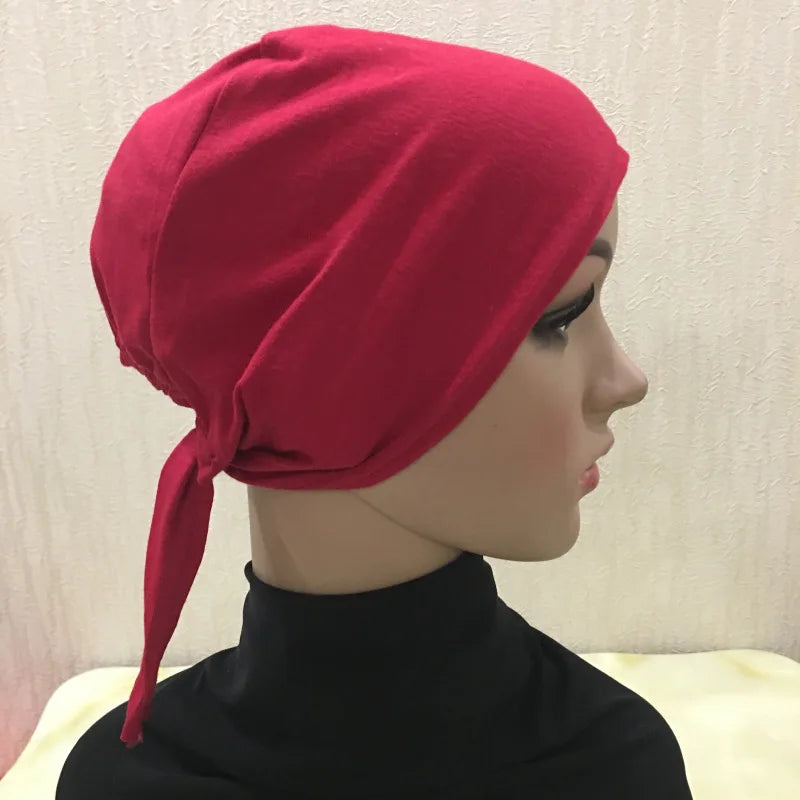 Volle Abdeckung Innere muslimische Baumwolle Hijab Cap Islamische Kopfbedeckung Hut Untertuch Knochen Motorhaube Türkische Schals Muslimische Kopfbedeckung