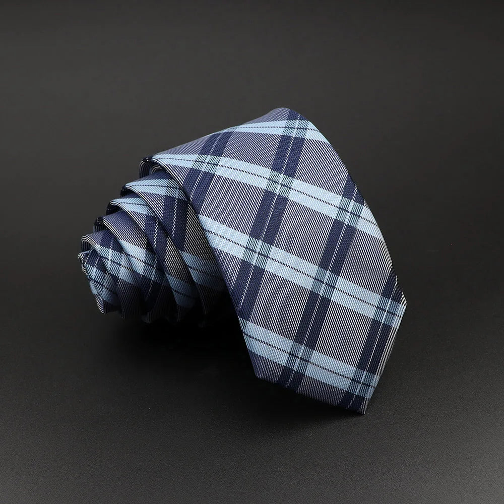 Cravate tissée jacquard pour homme, classique, à carreaux, rayée, en polyester, tendance, pour mariage, affaires, fête, costume, robe, cadeau