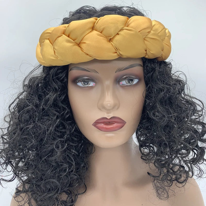 Bronzing Fabric Women's Headbands Elastic Braids Hair Bands Female Turban Cap Party Headwear Accessories Fashion Bandage Bandana