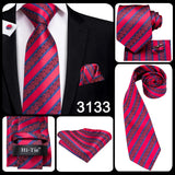 Hi-Tie Coffret cadeau cravate homme vin rouge bordeaux cachemire soie mariage cravate pour homme design tendance qualité mouchoir boutons de manchette livraison directe