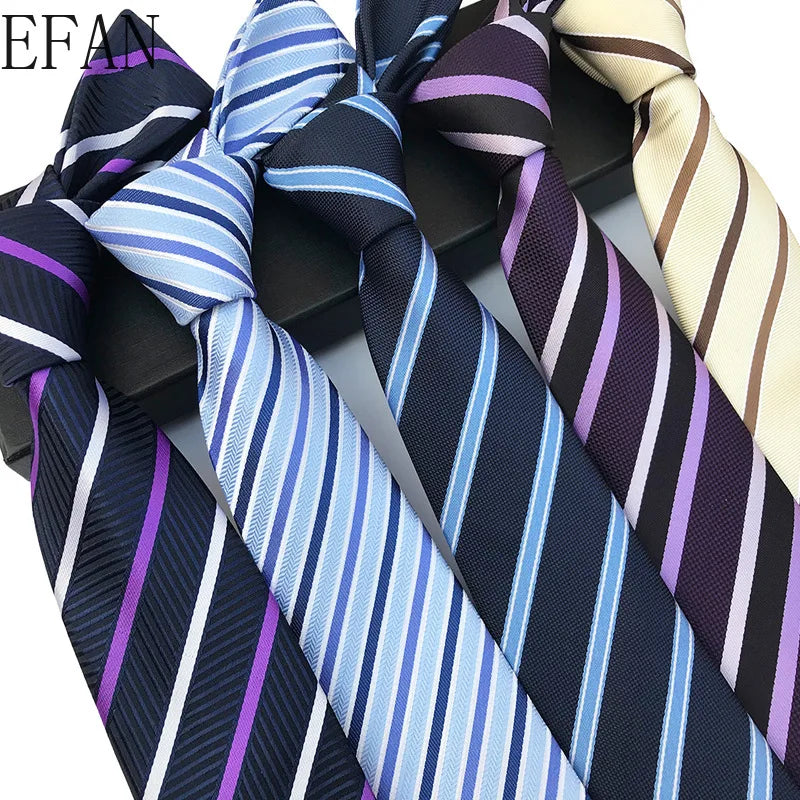 Corbatas de seda tejidas en jacquard con diseño de cachemira a cuadros para hombre, corbatas de 8 cm a rayas para trajes de negocios, bodas y fiestas.