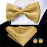 Hi-Tie Nœuds papillon verts de Noël pour hommes Cravate papillon en soie Ensemble de boutons de manchette et mouchoirs pour fête de mariage Nœud papillon uni à carreaux cachemire