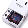 Cravates de marque 100 % soie, coffret cadeau, bureau, homme, classique, fête, mariage, rayées, 7,5 cm, soie, mariage, motif floral, cravate, mouchoir
