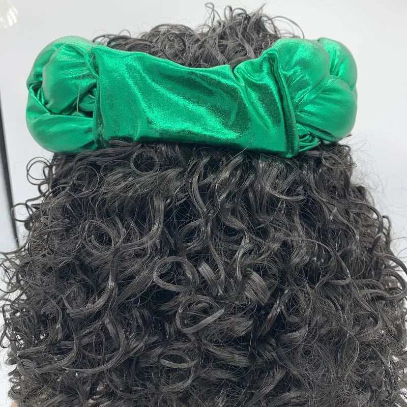 Bronzing Fabric Women's Headbands Elastic Braids Hair Bands Female Turban Cap Party Headwear Accessories Fashion Bandage Bandana