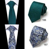Cravate classique en soie pour homme, 48 couleurs, 7,5 cm, de luxe, à rayures, fine, pour costume, mariage, fête