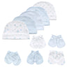 Newborn Boy Girl Hats and Mittens Sets Comfy Infant Baby 5Pcs Caps & 5Pcs Gloves Cotton Toddler Baby Accessorise