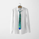 Cravate pour homme, motif animal drôle, motif paon, motif mathématique, en polyester, style décontracté, idéal pour les affaires ou les soirées.