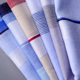 5Pcs/lot Square Plaid Stripe Handkerchiefs Men Classic Vintage Pocket Pocket Cotton Towel For Wedding Party 38*38cm Random