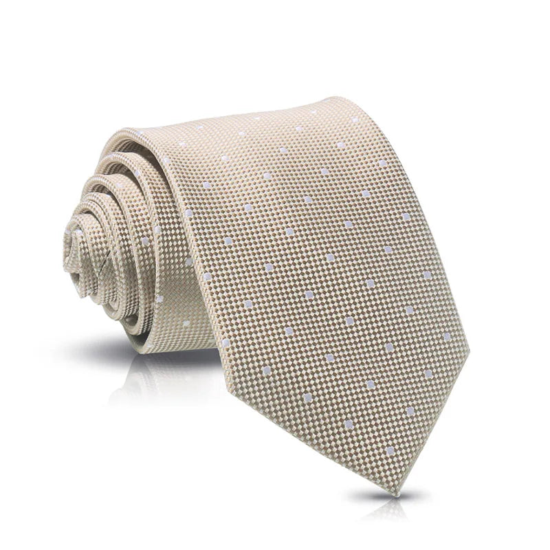 Cravate Huishi 8 cm à pois pour homme, slim, tendance, en polyester et microfibre, à carreaux, pour mariage