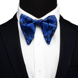 GUSLESON Ensemble de boutons de manchette et pochette pour homme, motif cachemire, bleu, rouge et jaune, avec boîte cadeau, cravate de mariage en soie pour homme