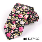 Nouvelle cravate florale pour hommes et femmes, cravate fine en coton pour mariage, cravates décontractées pour hommes, costumes classiques, cravates à imprimé floral