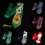 JEMYGINS Cravates de Noël pour hommes 9 cm en soie rouge de bonne qualité, ensemble de pinces à cravate imprimées pour fête, mariage, festival, cadeau