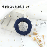 6Pcs/Lot Solid Color Basic Rubber Bands Simple High Elastic Hairband Girls Headwear Headband Fashion Women Gum Hair Accessories