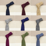 High Quality 100% Wool Tie Slim Solid Red Yellow Blue Ties Handmade Casual Fashion Men Woven Skinny Necktie For Wedding Party