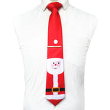 JEMYGINS Cravates de Noël pour hommes 9 cm en soie rouge de bonne qualité, ensemble de pinces à cravate imprimées pour fête, mariage, festival, cadeau