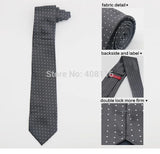 Cravate Huishi 8 cm à pois pour homme, slim, tendance, en polyester et microfibre, à carreaux, pour mariage