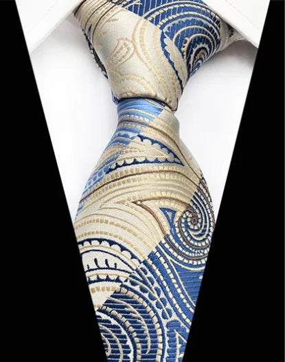 Corbatas de seda tejidas en jacquard con diseño de cachemira a cuadros para hombre, corbatas de 8 cm a rayas para trajes de negocios, bodas y fiestas.