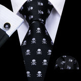 Ensemble de cravates pour homme, motif dinosaure, bleu marine et doré, 8,5 cm, en soie, idéal pour un mariage, FA-5191