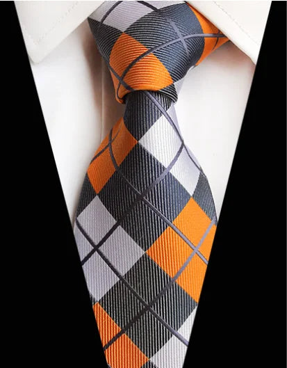 Corbatas de seda tejidas en jacquard con diseño de cachemira a cuadros para hombre, corbatas de 8 cm a rayas para trajes de negocios, bodas y fiestas.
