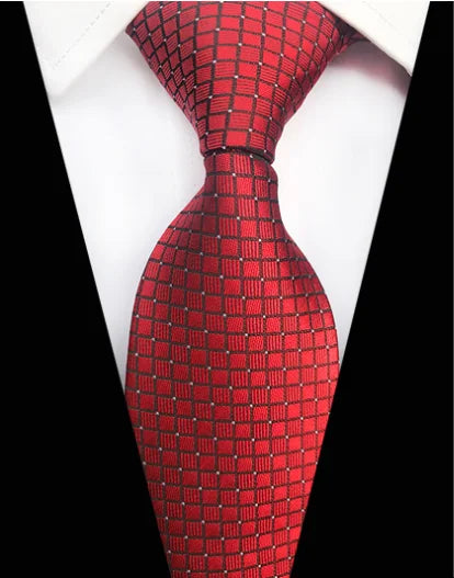 Corbatas de seda tejidas en jacquard con diseño de cachemira a cuadros para hombre, corbatas de 8 cm a rayas para trajes de negocios, bodas y fiestas.